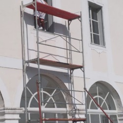 Renovierung der Fassade des Schlosses Enns